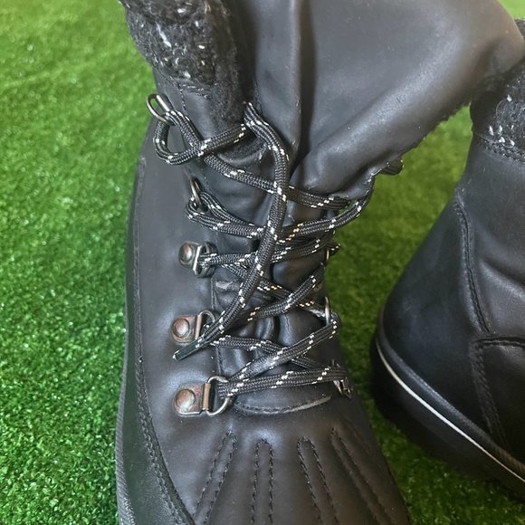 Aldo Women's Ethialia Leather Waterproof Cold Weather Black Snow Boots Size 8 - Picture 9 of 12